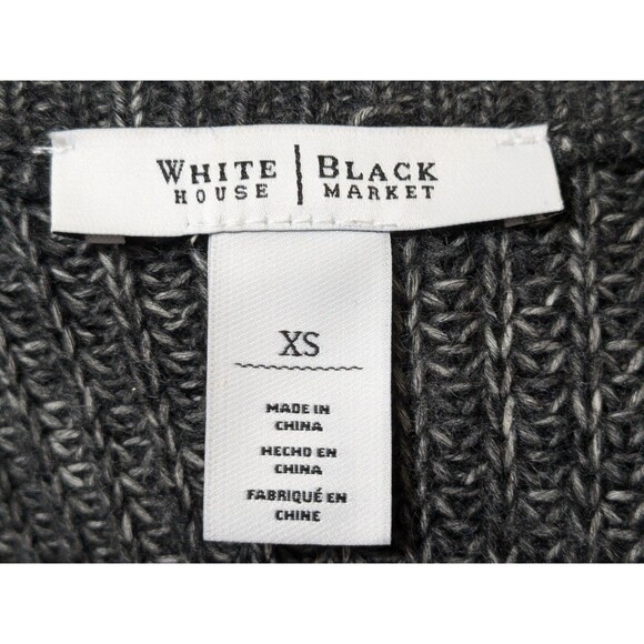 WHBM Sweater XS Faux Fur Open Front Knit Back Fur Front Mob Wife - Picture 2 of 12